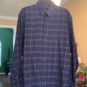 Mens MED Van Heusen long sleeve casual shirt wrinkle free